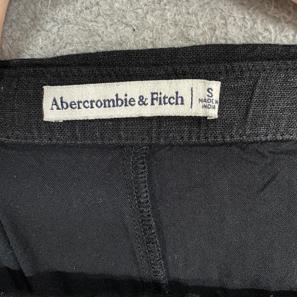 Abercrombie & Fitch Linen Mini Skirt Womens‎ Small Black Lined Pencil Summer - Picture 6 of 12